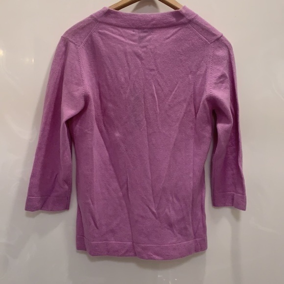 Lavender Cashmere Vneck Sweater - Picture 2 of 5